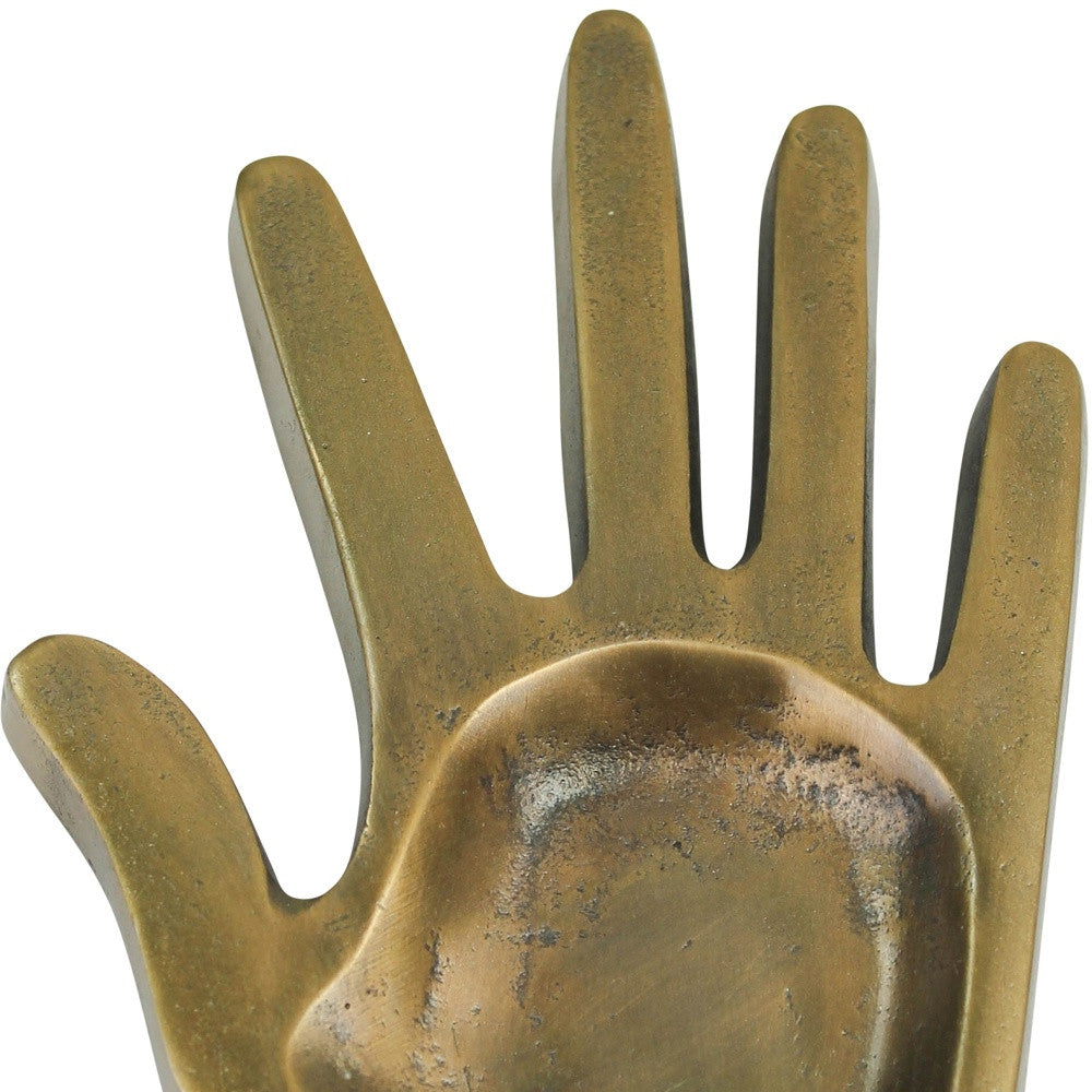 5" Bronze Hand Metal Trinket Tray
