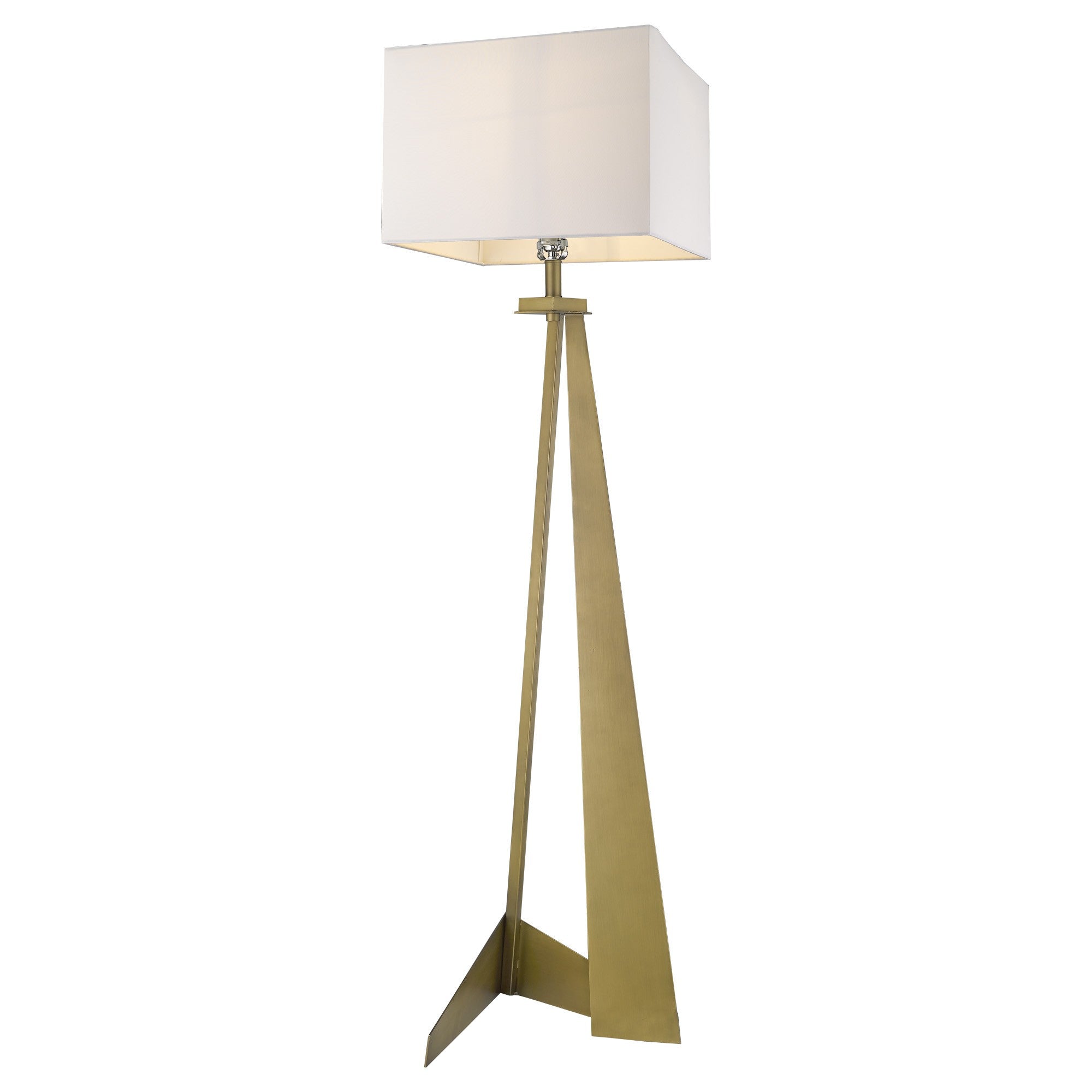 60" Floor Lamp With White Fabric Novelty Shade