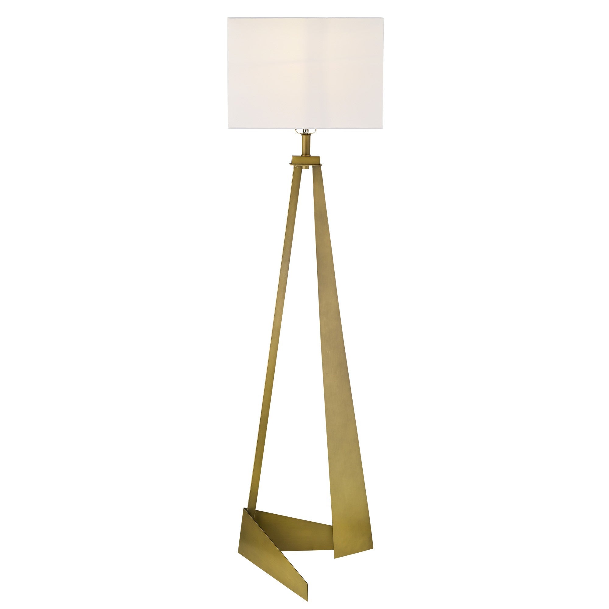 60" Floor Lamp With White Fabric Novelty Shade