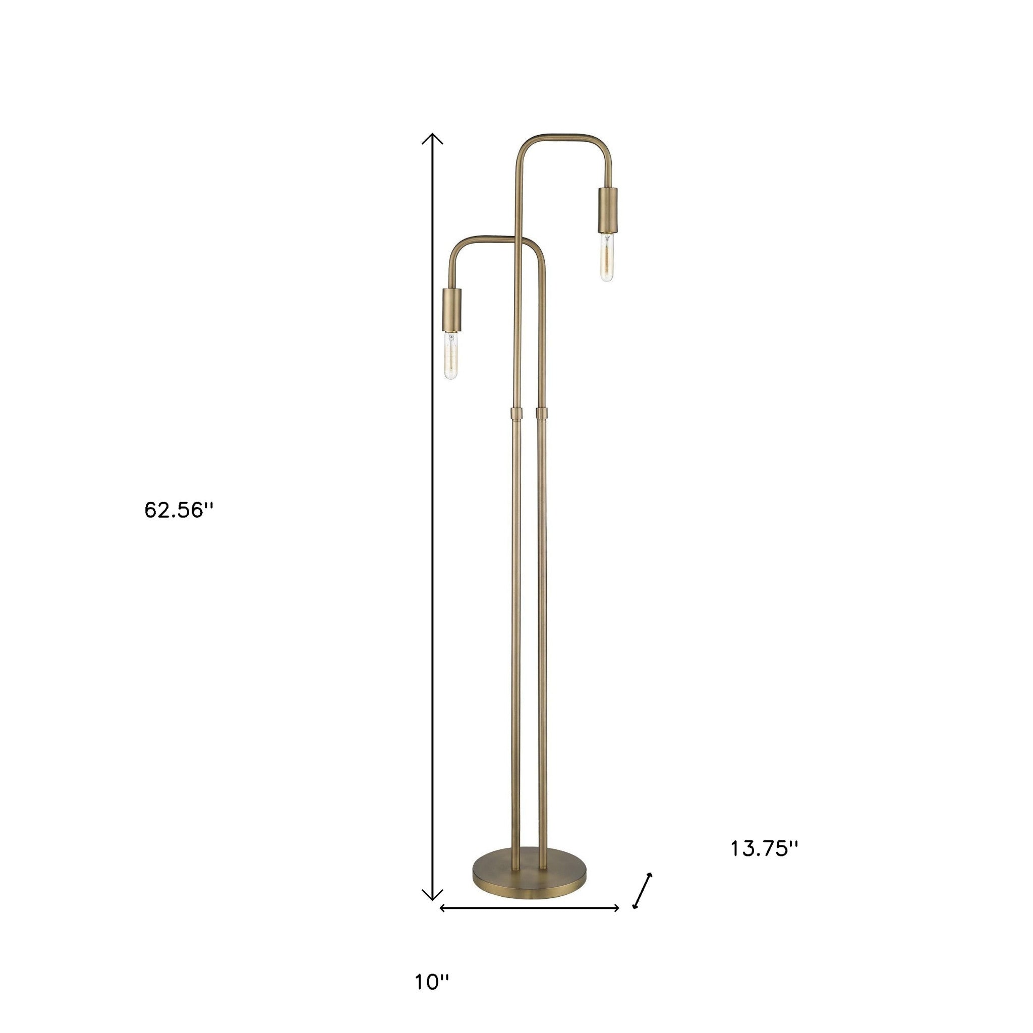 63" Two Light Torchiere Floor Lamp
