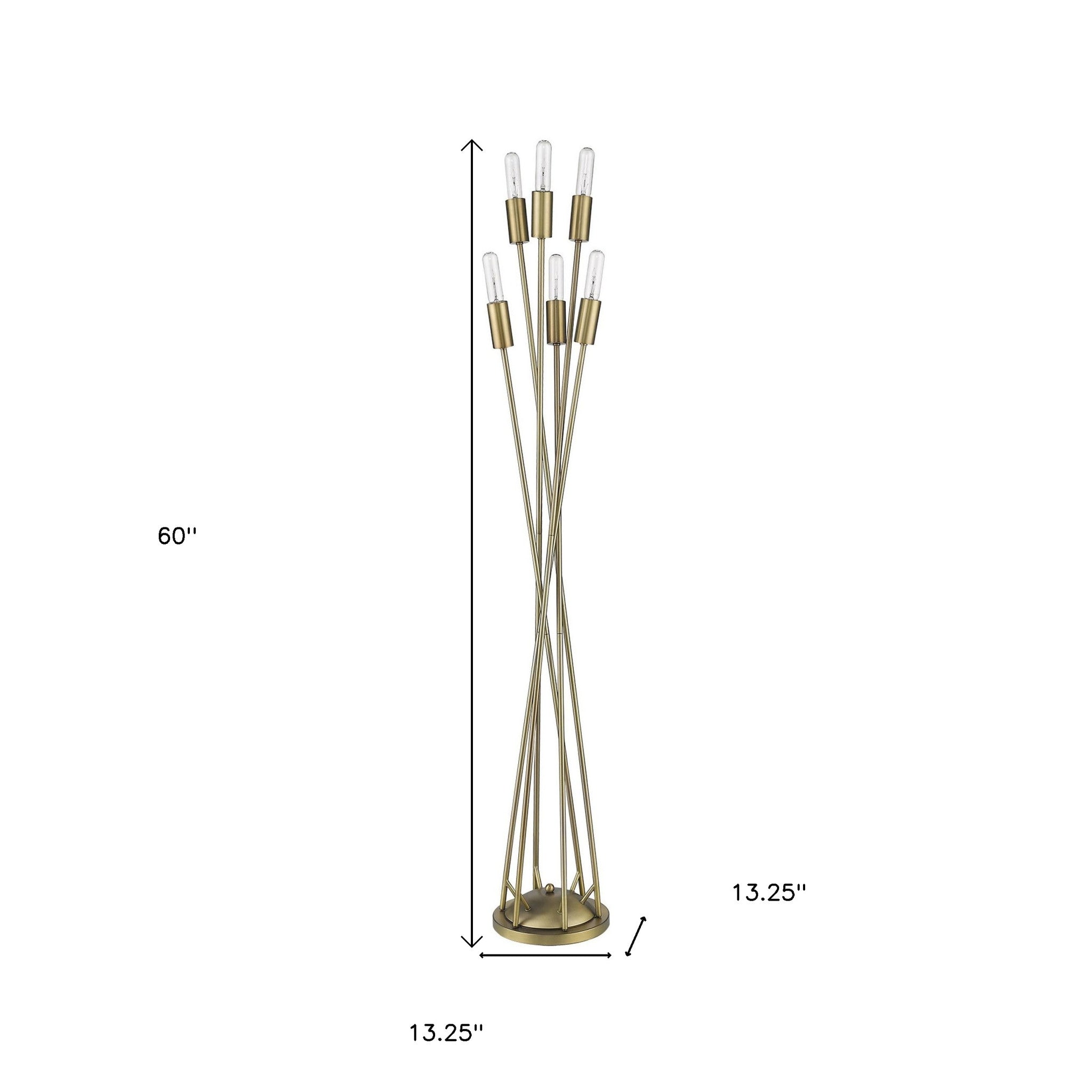 60" Six Light Torchiere Floor Lamp