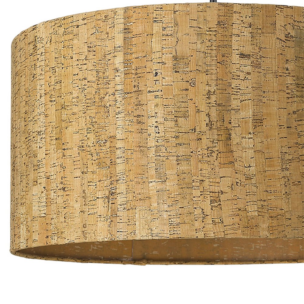 58" Brown And Black Tripod Floor Lamp With Brown Plastic Shade