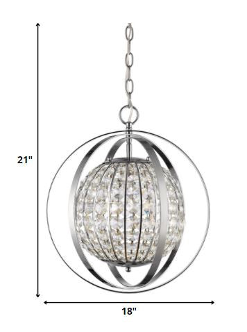 Silver Crystal Dimmable Ceiling Light With Silver Shades