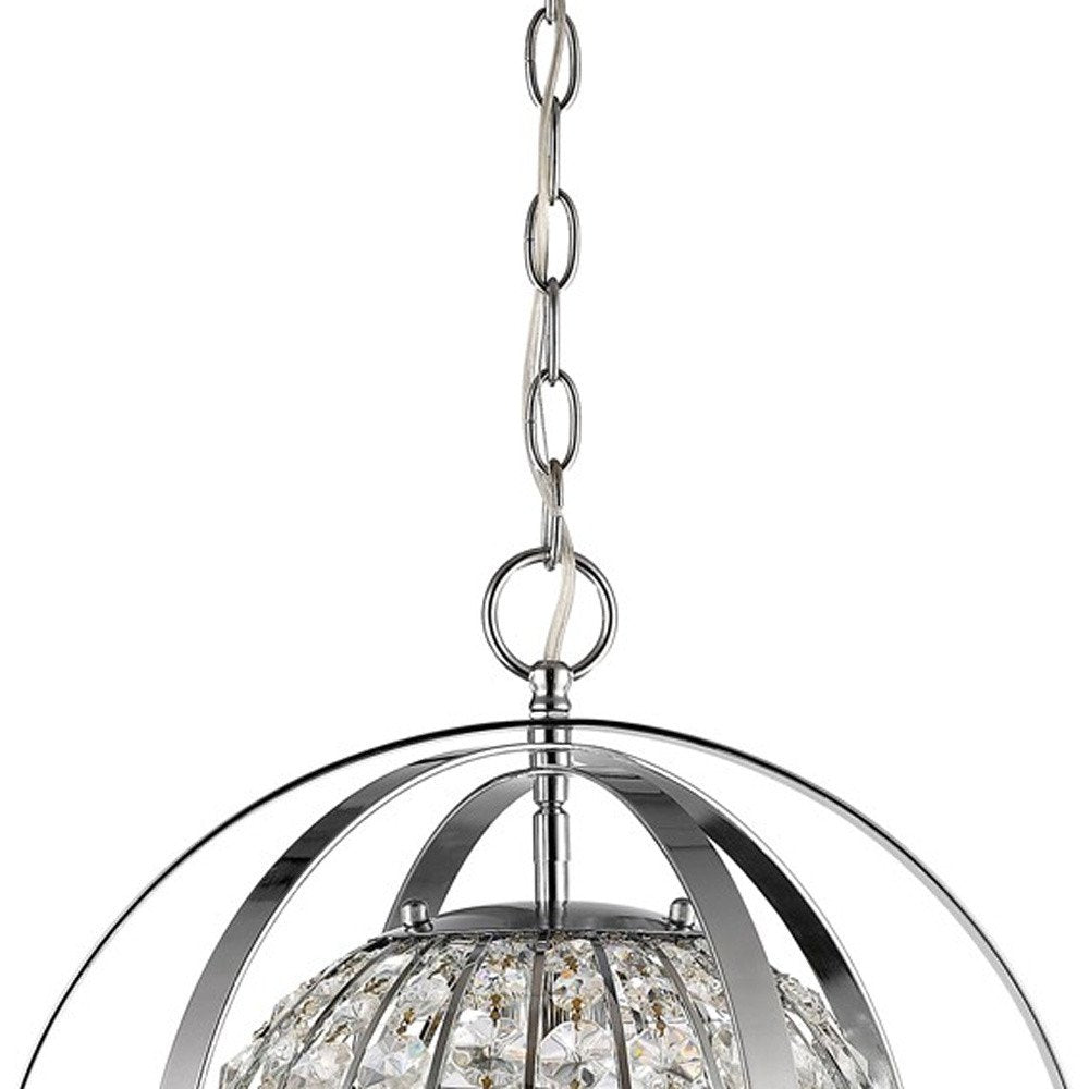 Silver Crystal Dimmable Ceiling Light With Silver Shades