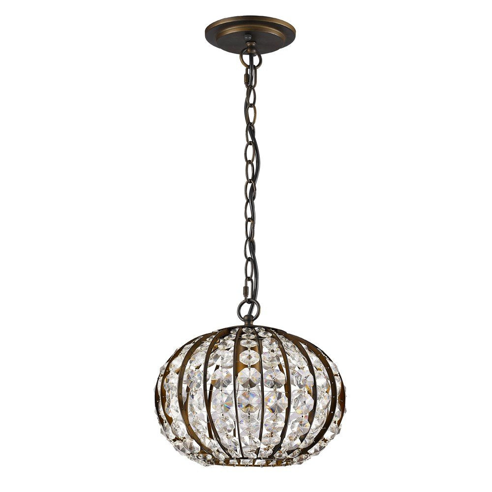 Brown Crystal Dimmable Ceiling Light With Brown Shades