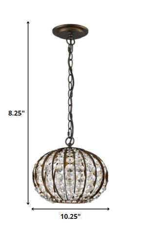 Brown Crystal Dimmable Ceiling Light With Brown Shades
