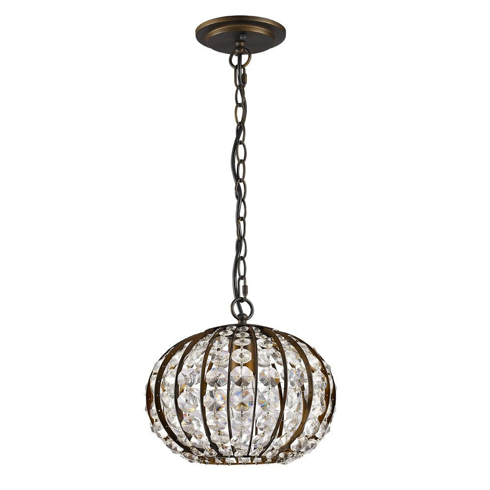 Brown Crystal Dimmable Ceiling Light With Brown Shades