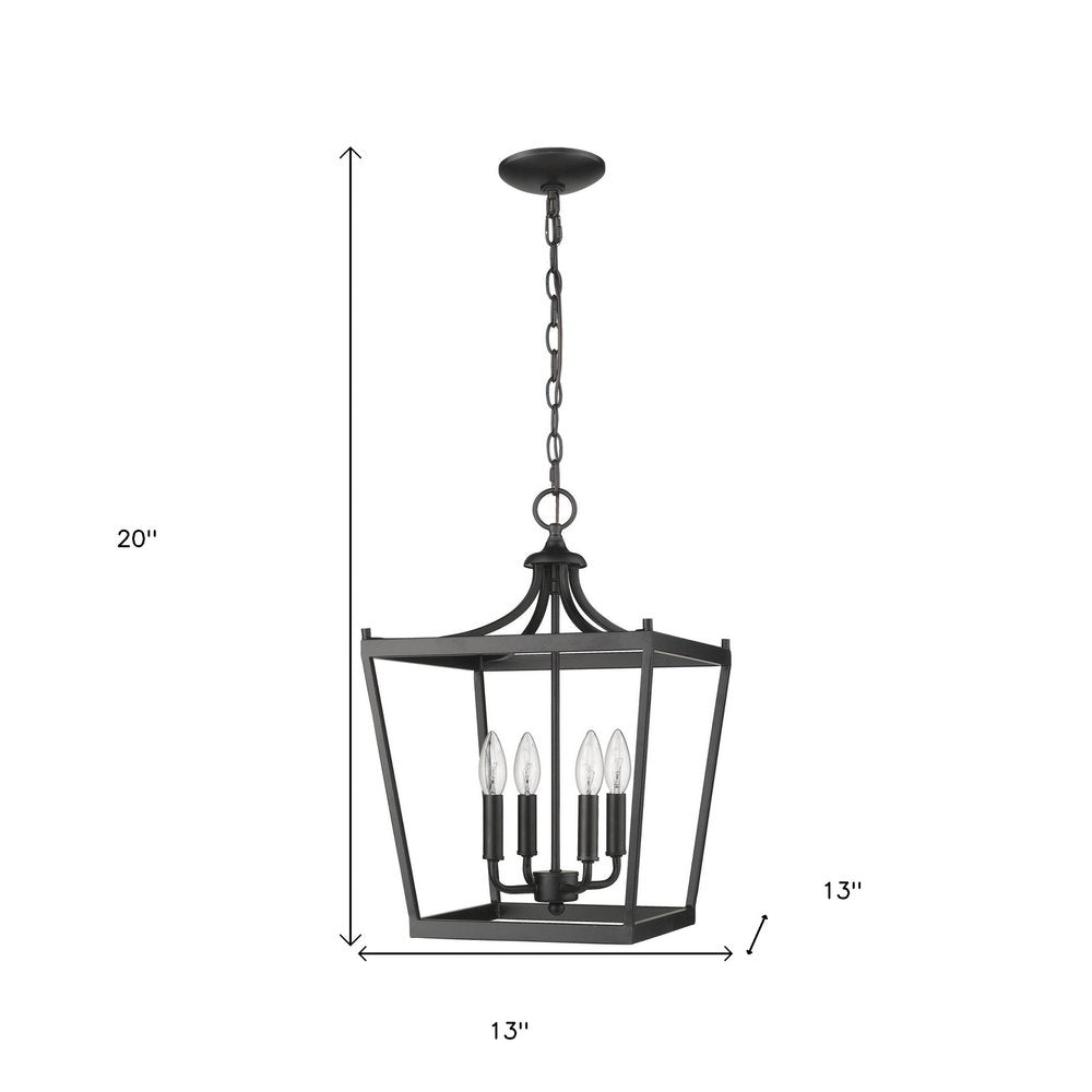 Black Metal Four Light Dimmable Ceiling Light