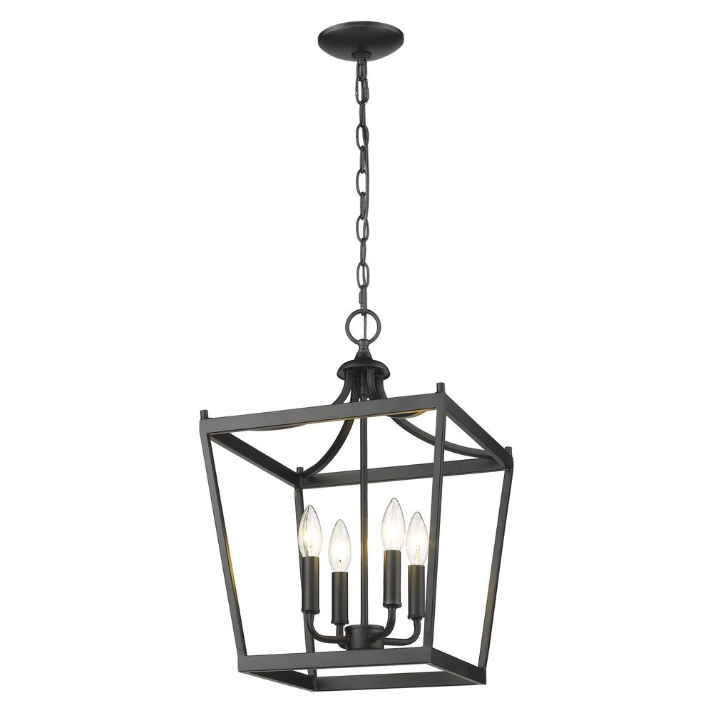 Black Metal Four Light Dimmable Ceiling Light