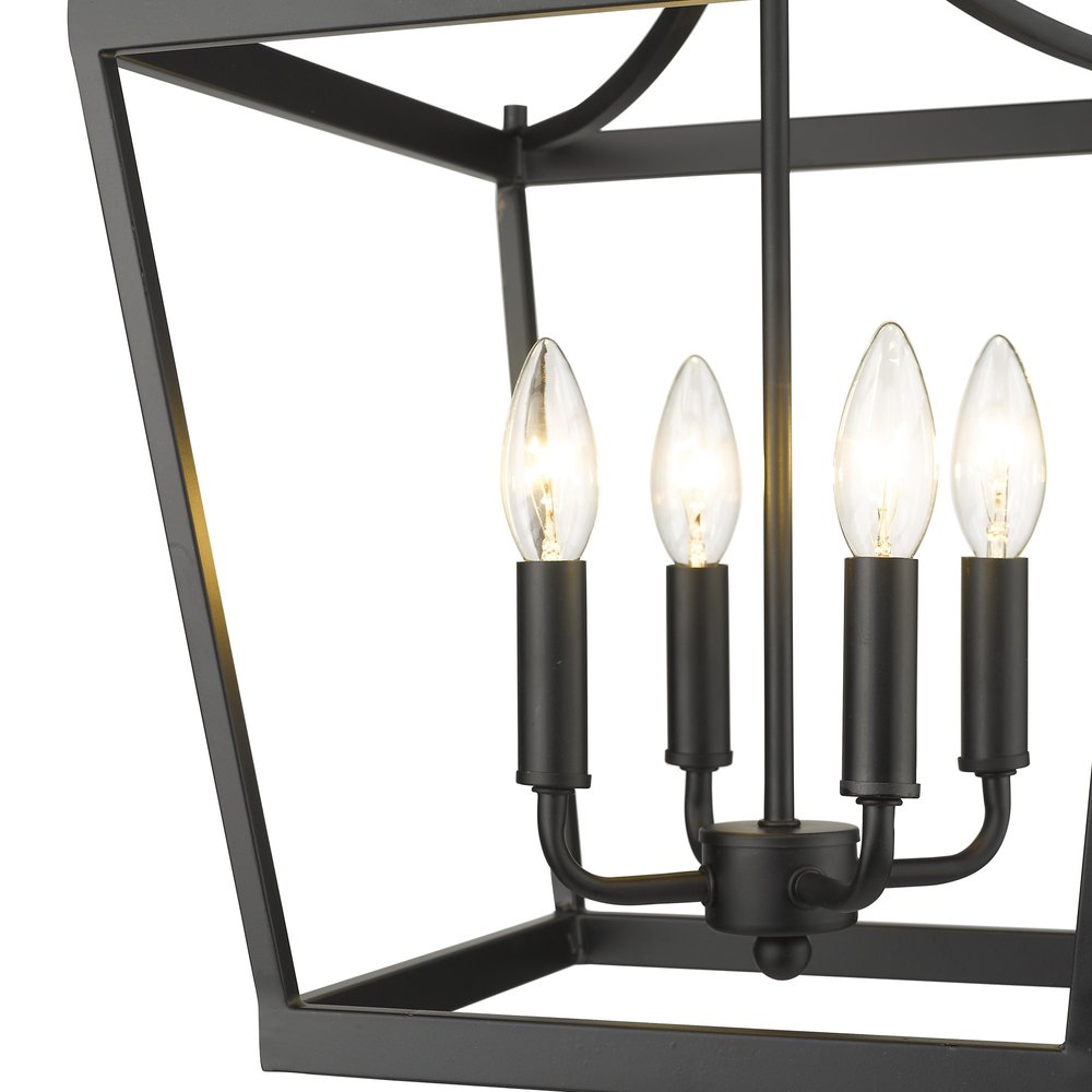 Black Metal Four Light Dimmable Ceiling Light