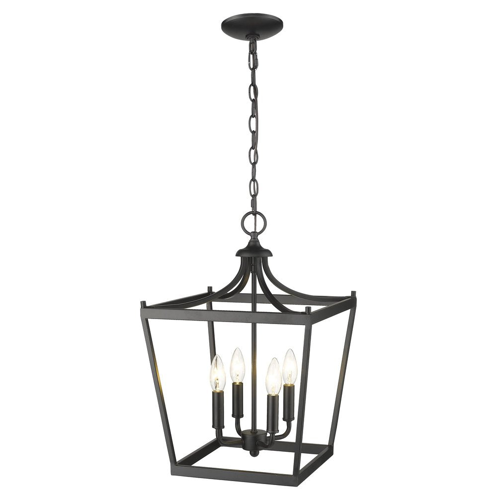 Black Metal Four Light Dimmable Ceiling Light