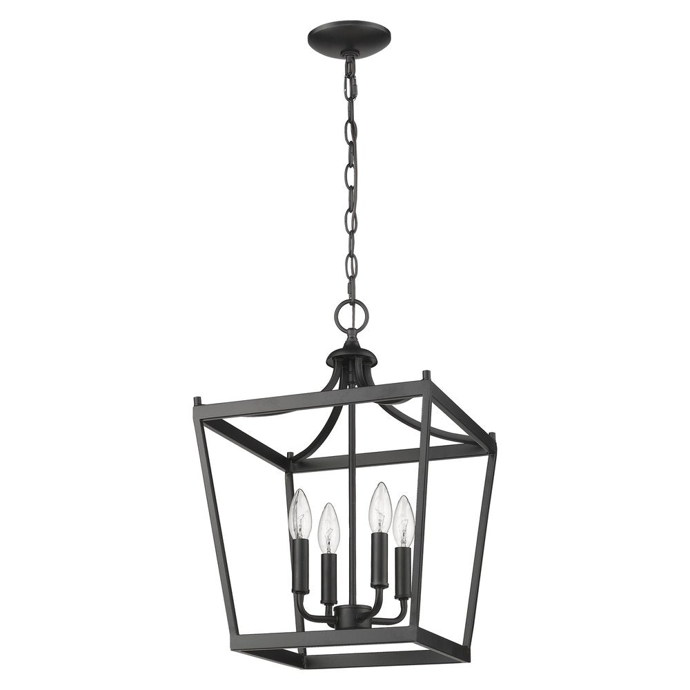 Black Metal Four Light Dimmable Ceiling Light