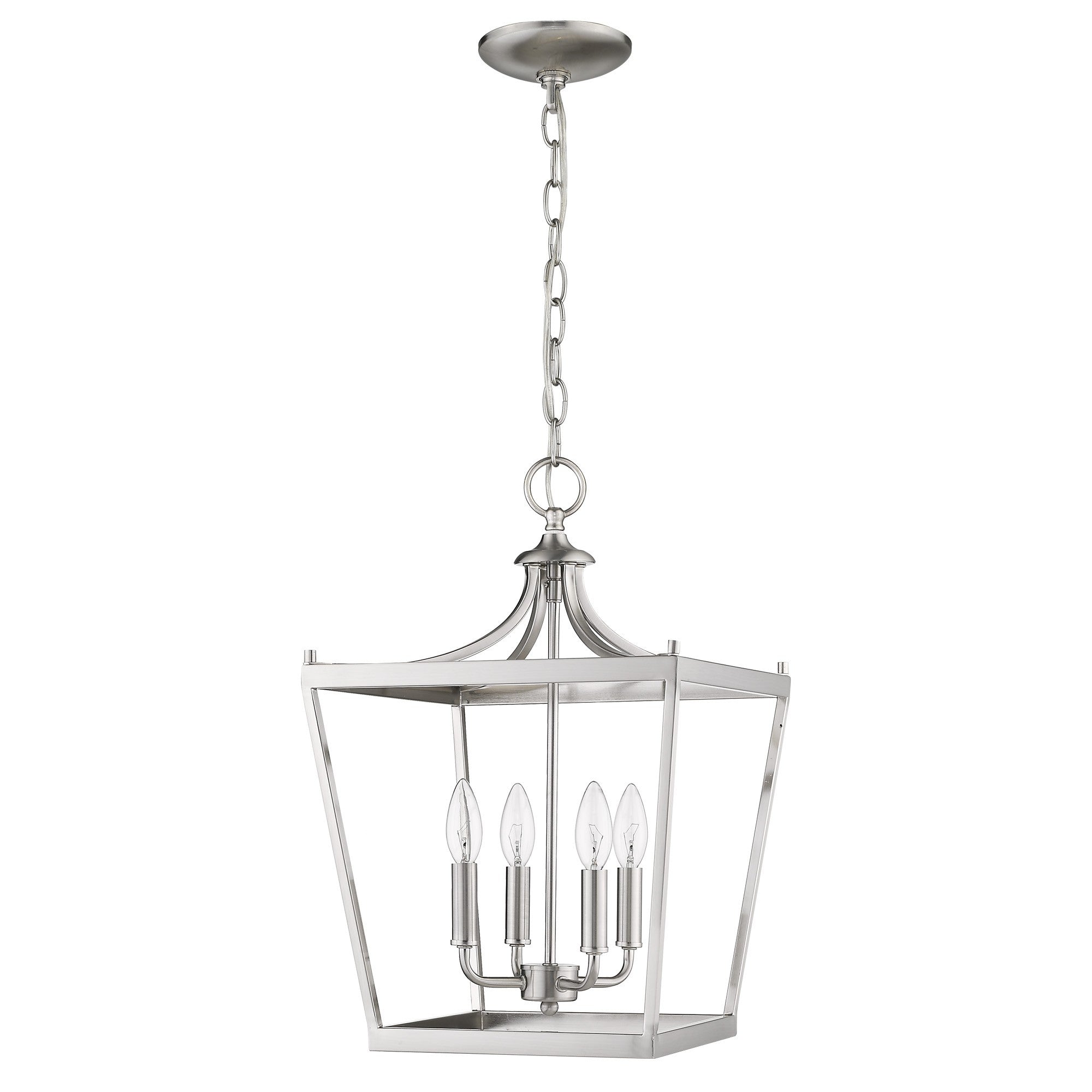 Silver Metal Four Light Dimmable Ceiling Light