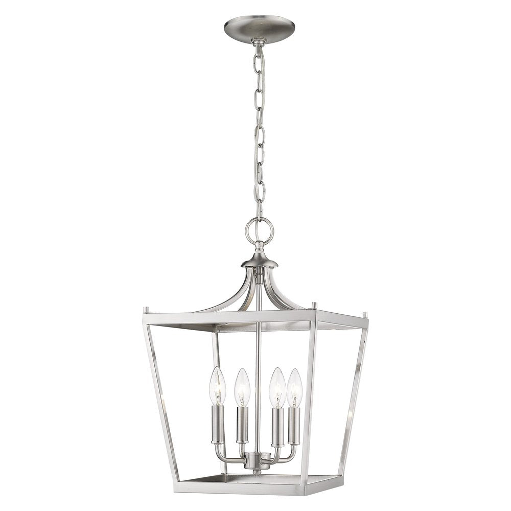 Silver Metal Four Light Dimmable Ceiling Light