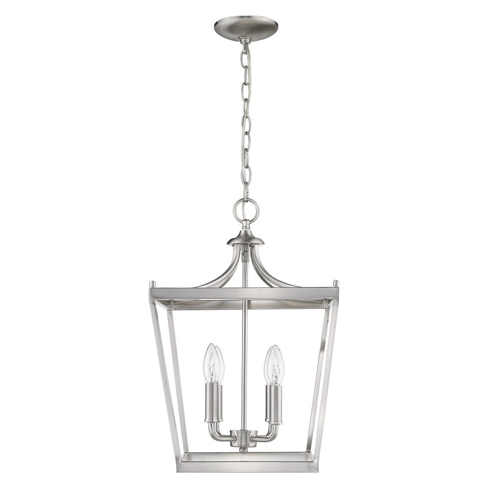 Silver Metal Four Light Dimmable Ceiling Light