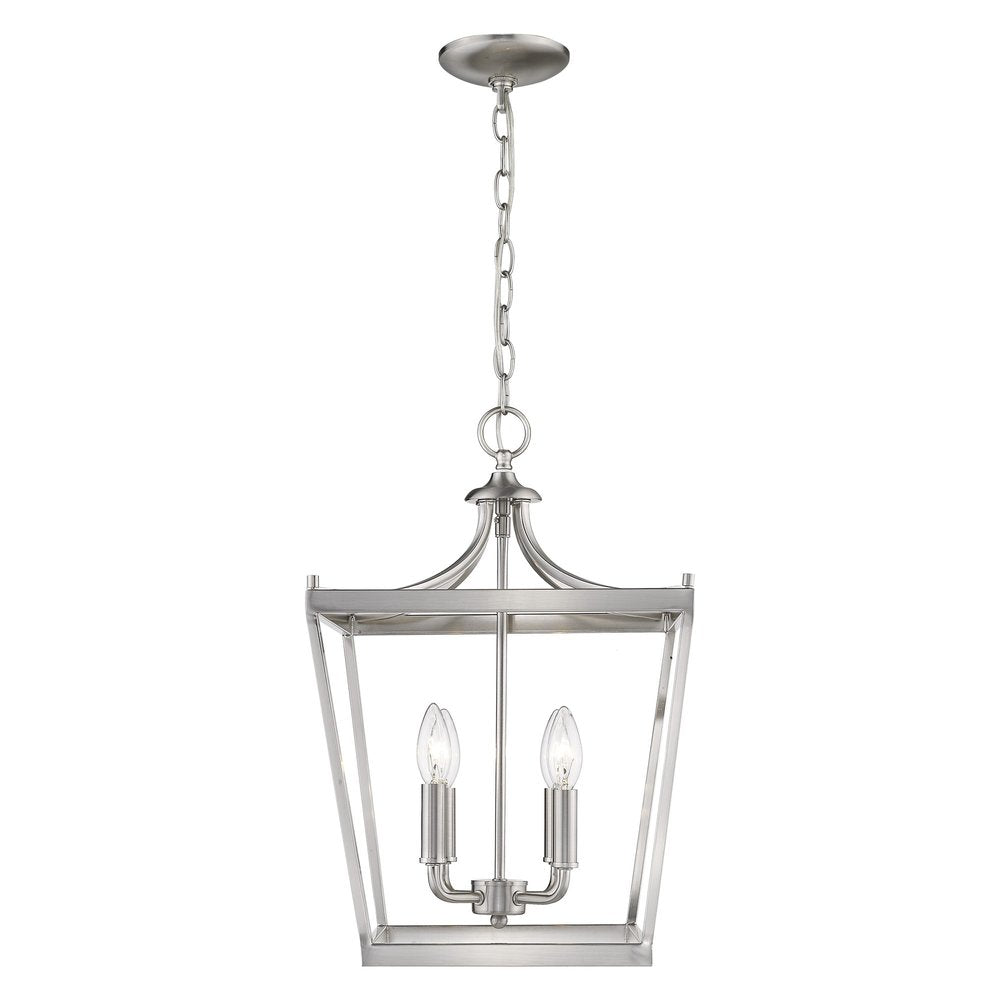 Silver Metal Four Light Dimmable Ceiling Light