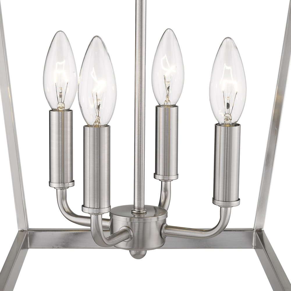 Silver Metal Four Light Dimmable Ceiling Light