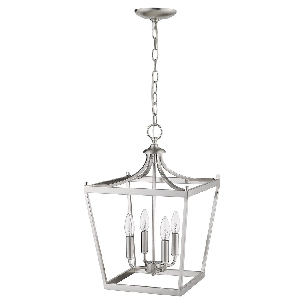 Silver Metal Four Light Dimmable Ceiling Light