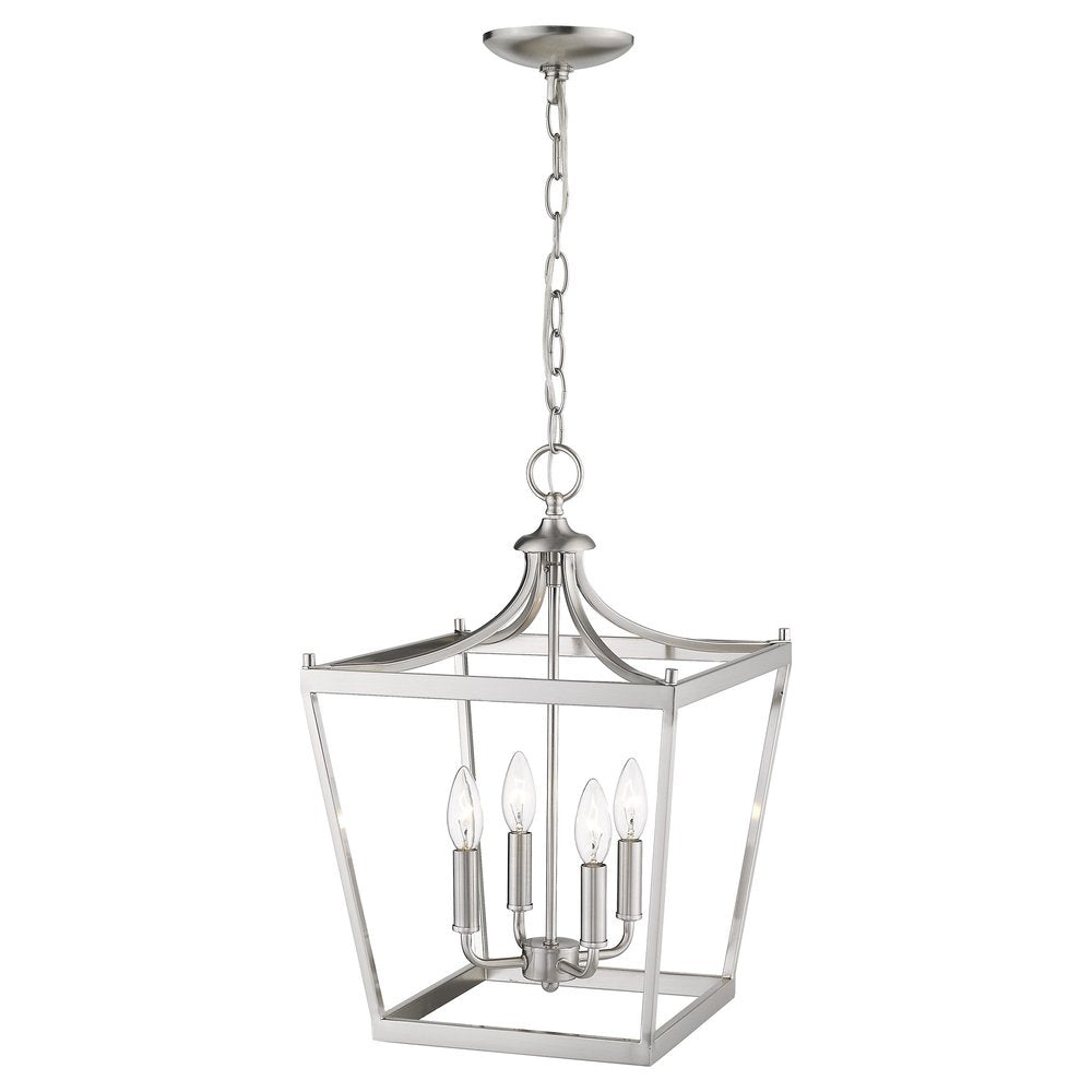 Silver Metal Four Light Dimmable Ceiling Light