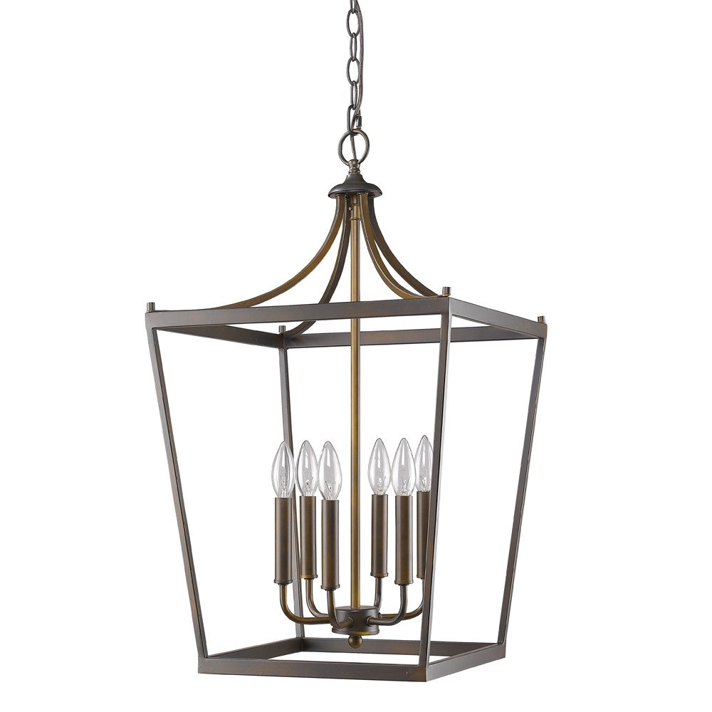 Brown Metal Six Light Dimmable Ceiling Light