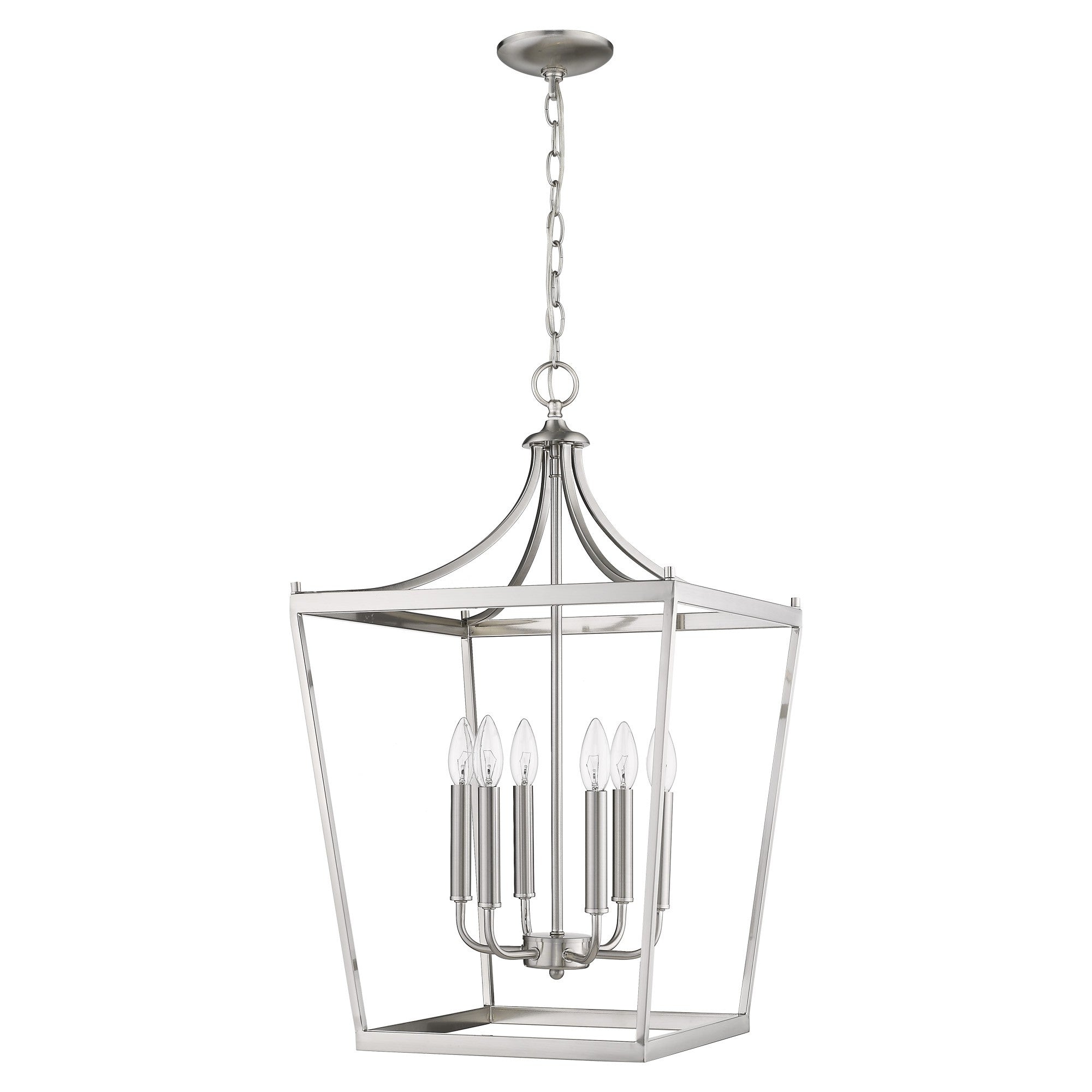 Silver Metal Six Light Dimmable Ceiling Light