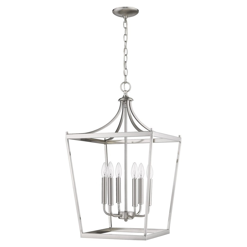 Silver Metal Six Light Dimmable Ceiling Light