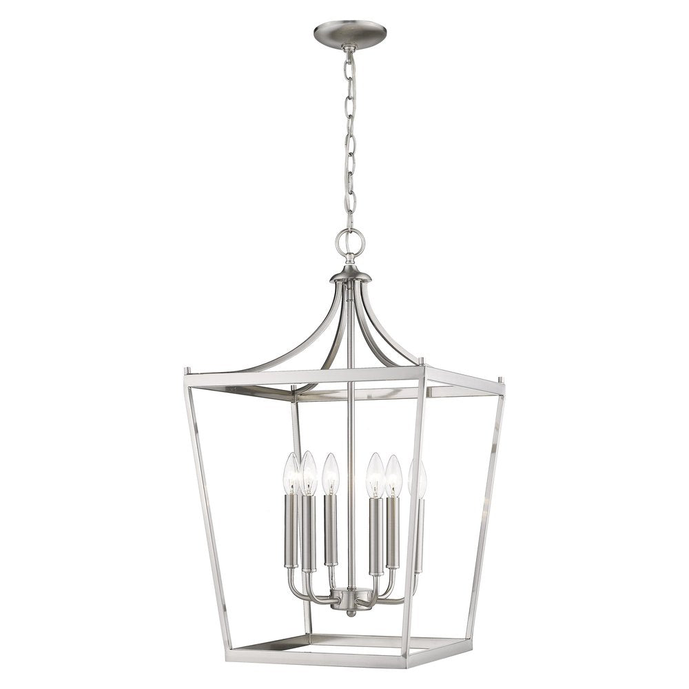 Silver Metal Six Light Dimmable Ceiling Light