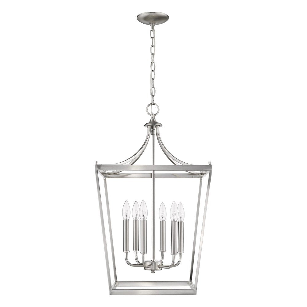 Silver Metal Six Light Dimmable Ceiling Light