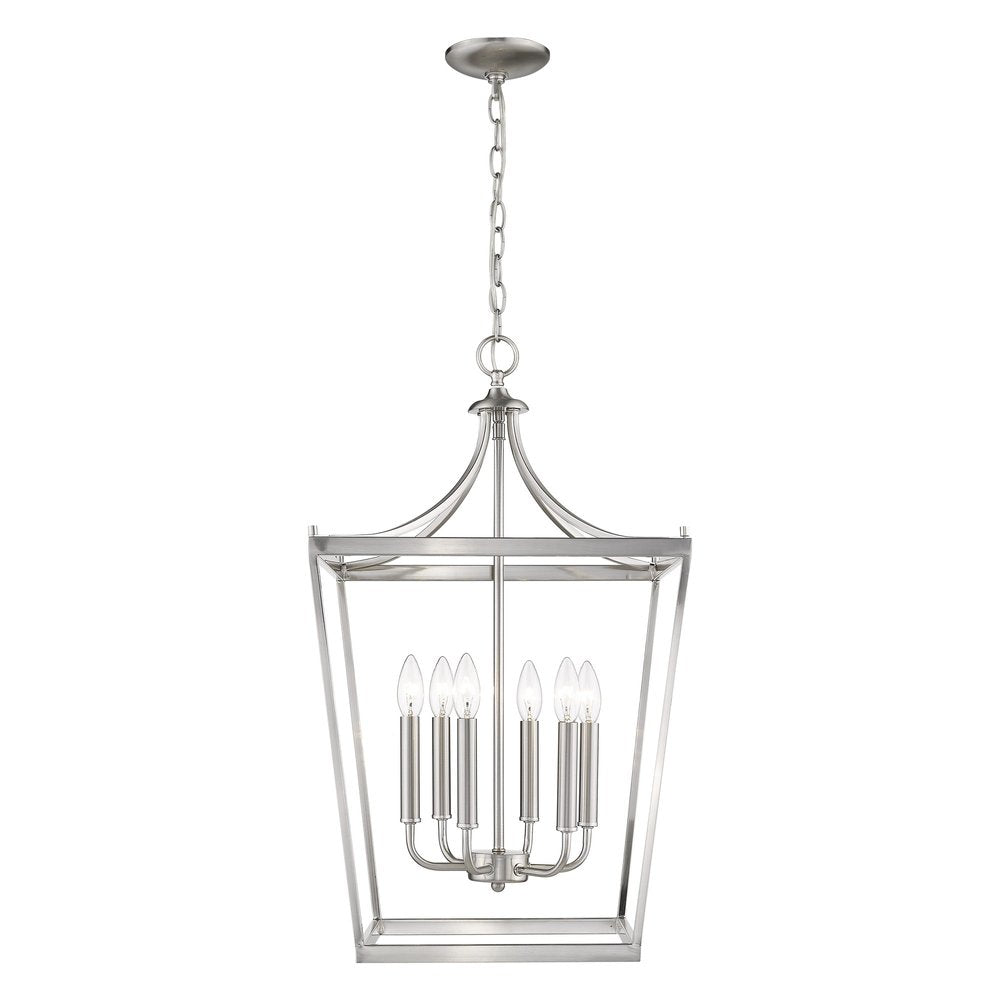 Silver Metal Six Light Dimmable Ceiling Light