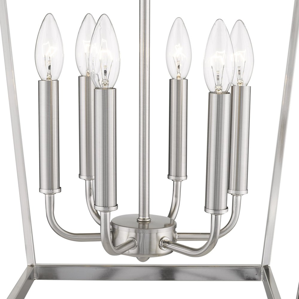 Silver Metal Six Light Dimmable Ceiling Light