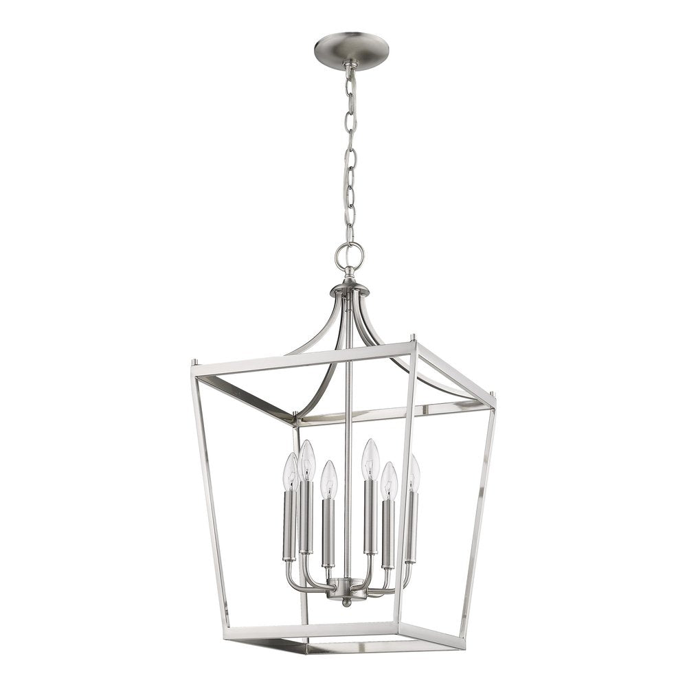 Silver Metal Six Light Dimmable Ceiling Light