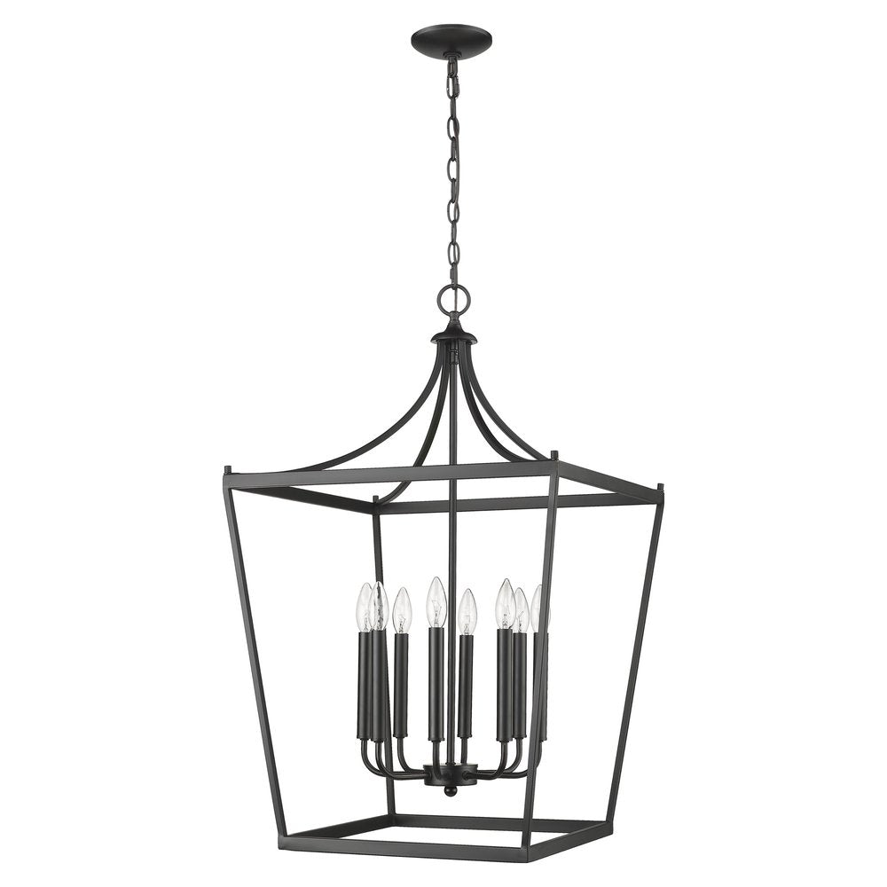 Black Metal Eight Light Dimmable Ceiling Light