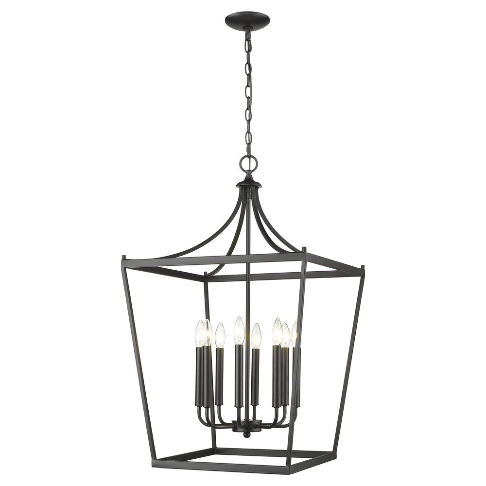 Black Metal Eight Light Dimmable Ceiling Light