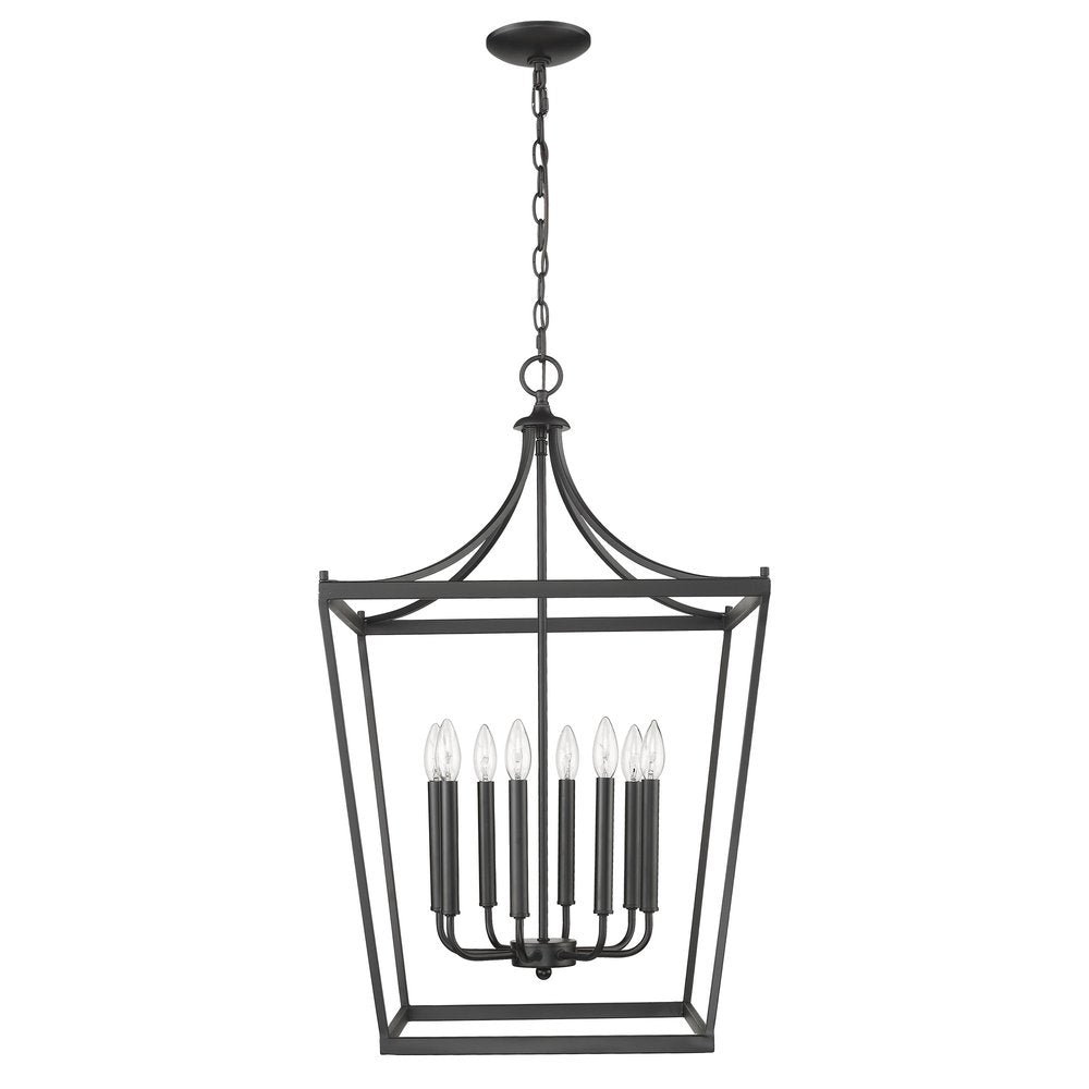 Black Metal Eight Light Dimmable Ceiling Light
