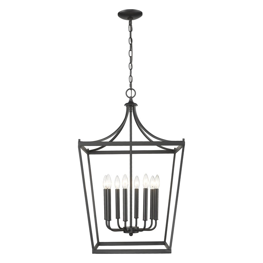 Black Metal Eight Light Dimmable Ceiling Light