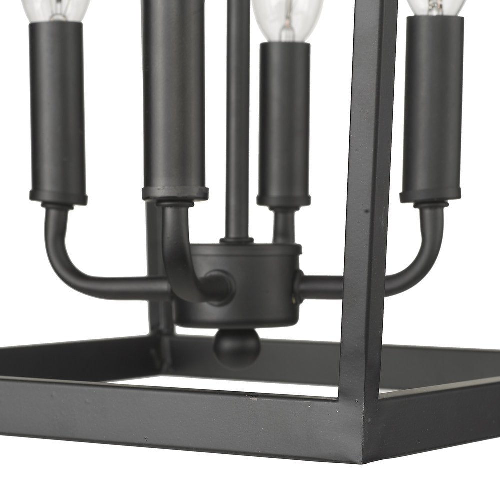Black Metal Eight Light Dimmable Ceiling Light