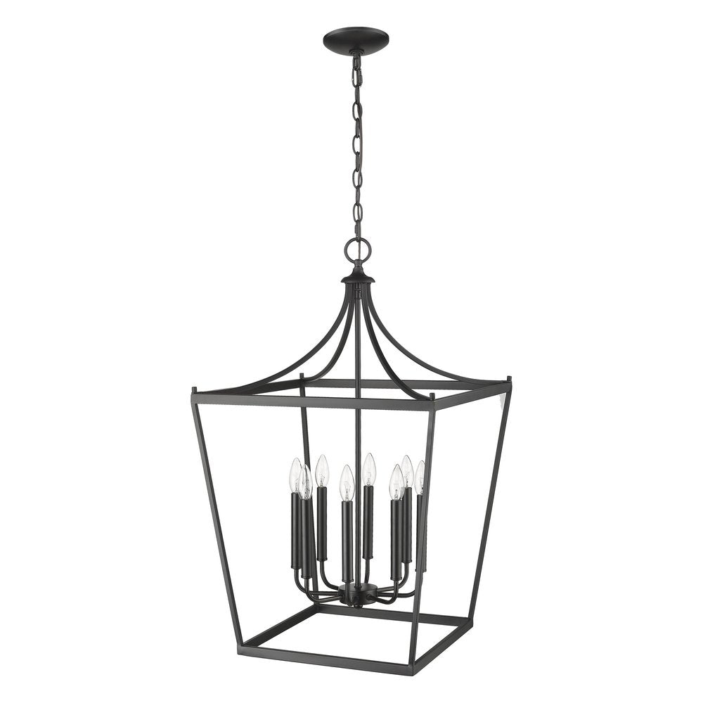 Black Metal Eight Light Dimmable Ceiling Light