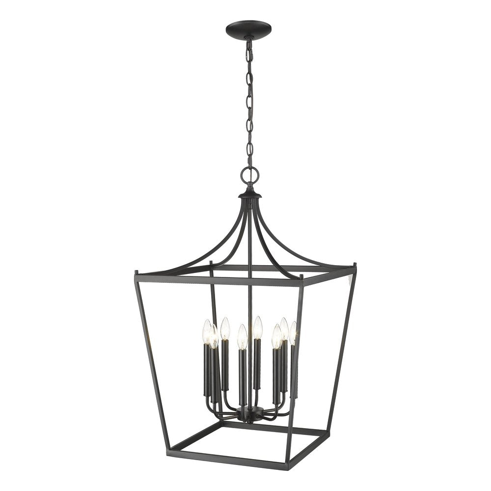 Black Metal Eight Light Dimmable Ceiling Light