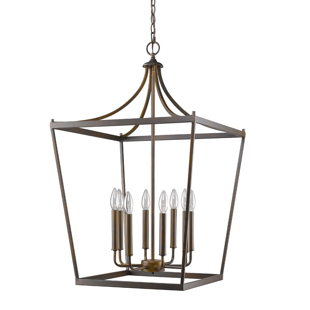 Bronze Metal Eight Light Dimmable Ceiling Light