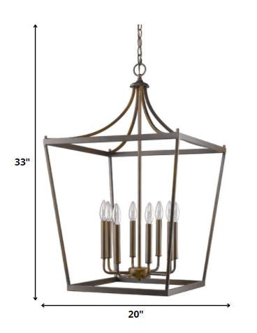 Bronze Metal Eight Light Dimmable Ceiling Light