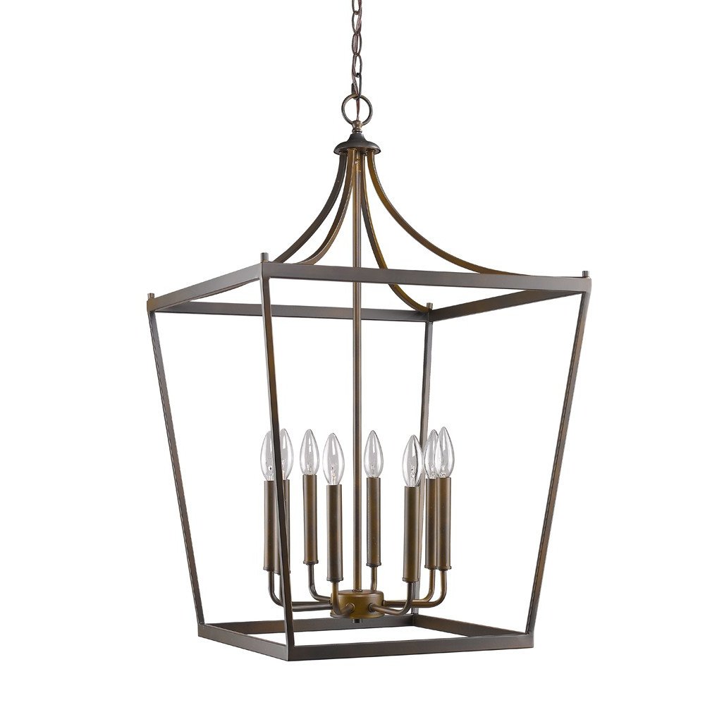 Bronze Metal Eight Light Dimmable Ceiling Light