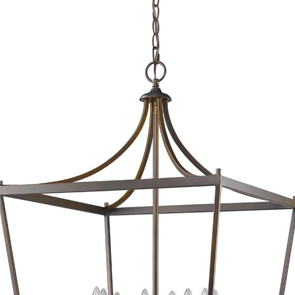 Bronze Metal Eight Light Dimmable Ceiling Light