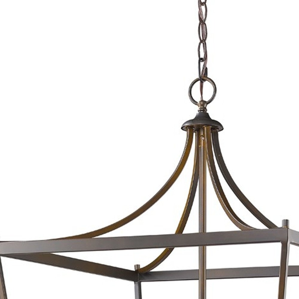 Bronze Metal Eight Light Dimmable Ceiling Light