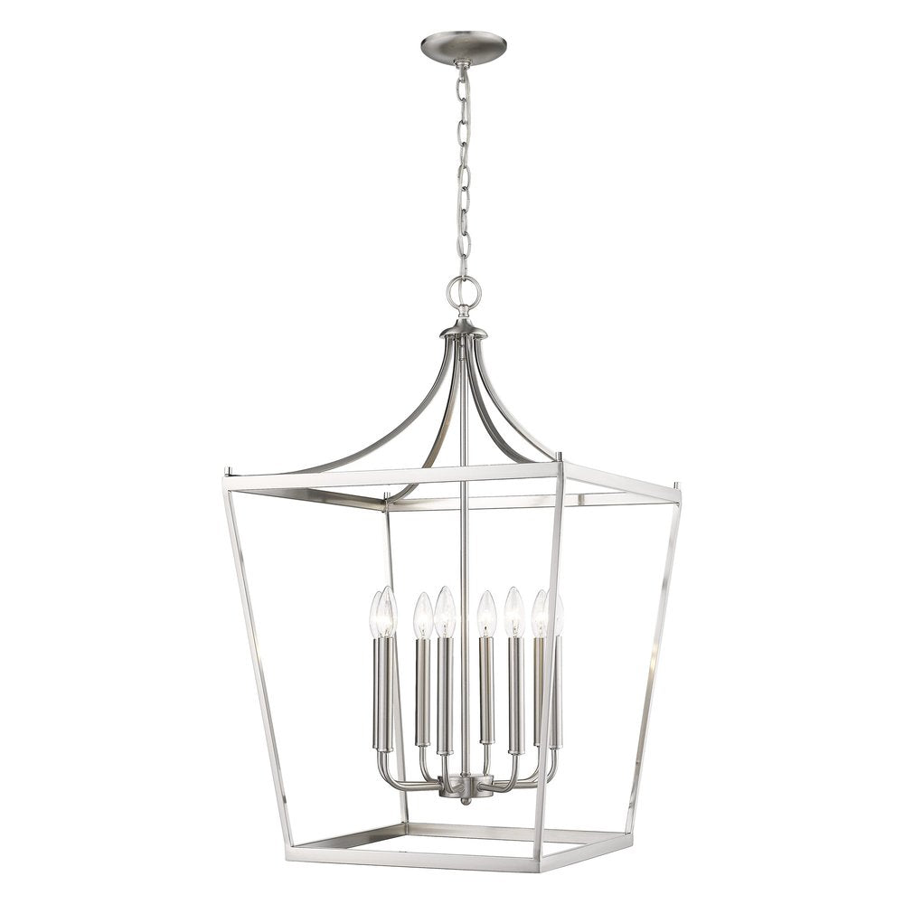 Silver Metal Eight Light Dimmable Ceiling Light