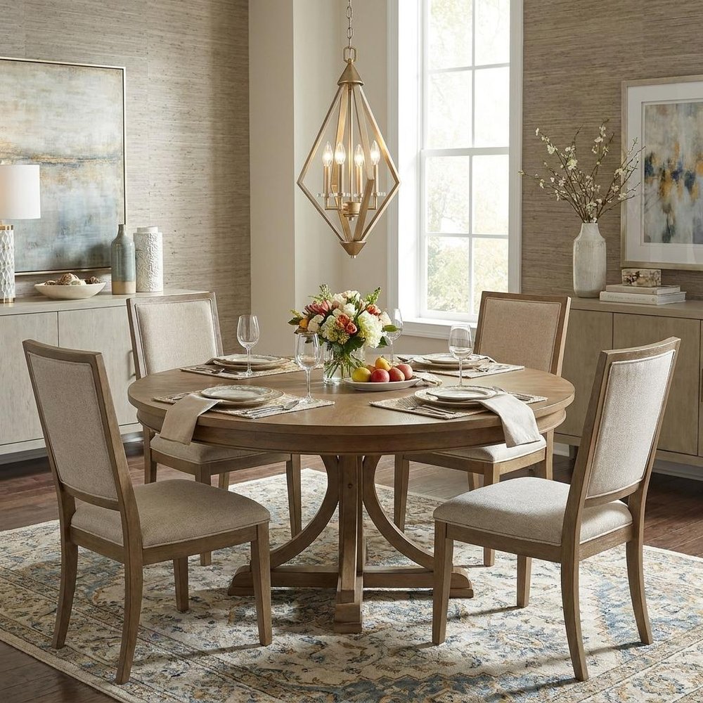 Easton 4-Light Washed Gold Pendant With Crystal Bobeches