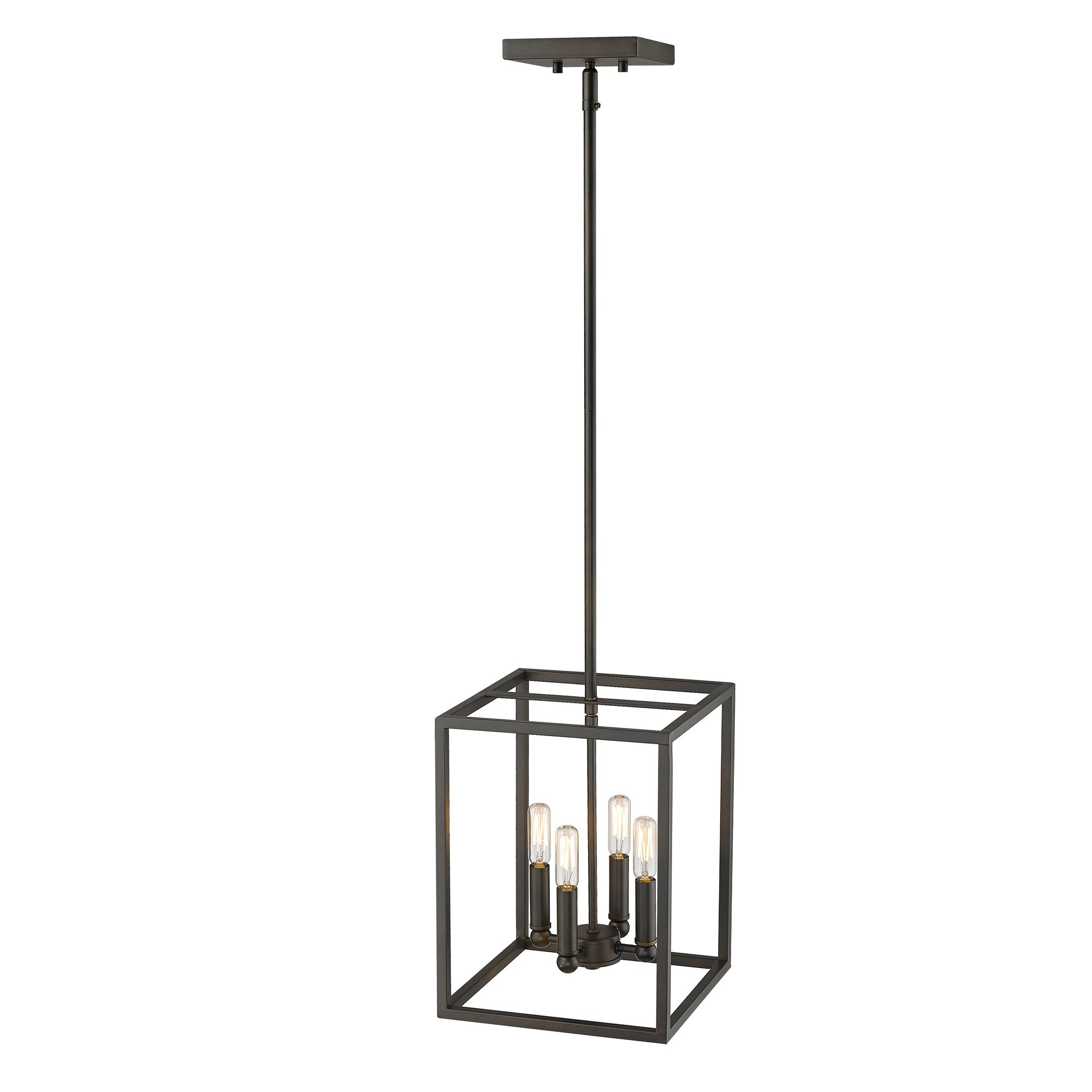 Black Metal Four Light Dimmable Ceiling Light