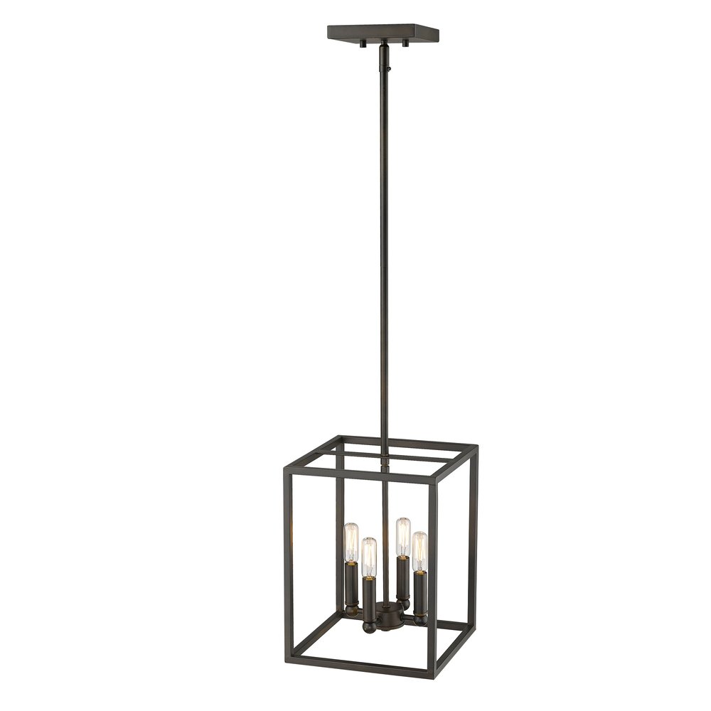 Black Metal Four Light Dimmable Ceiling Light