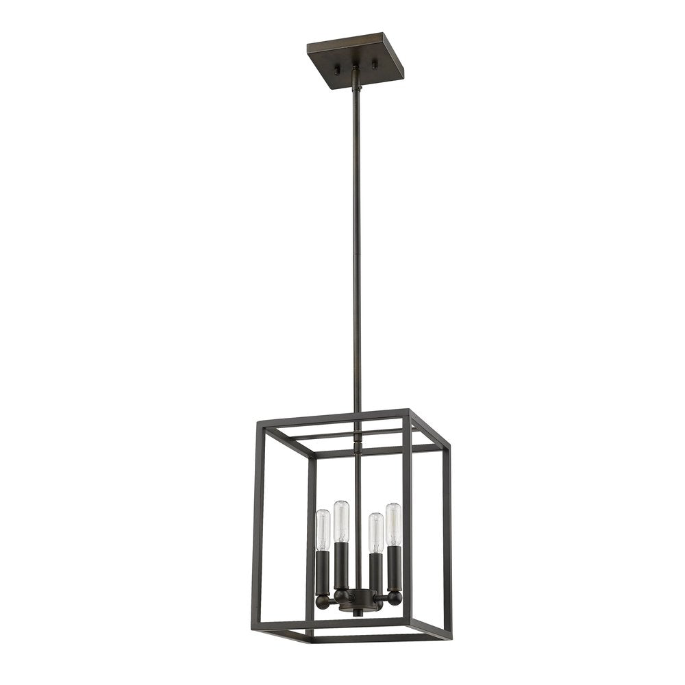 Black Metal Four Light Dimmable Ceiling Light