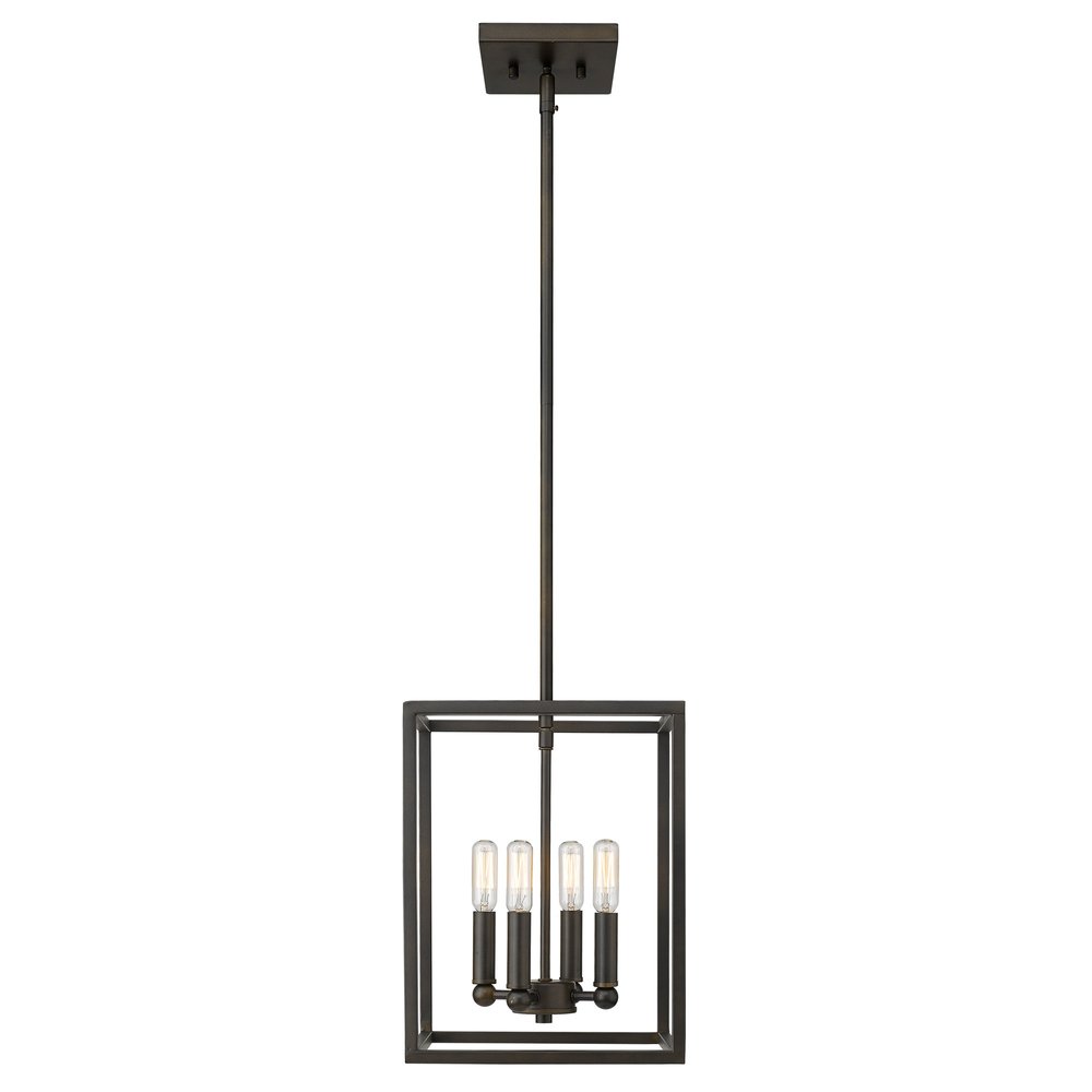 Black Metal Four Light Dimmable Ceiling Light