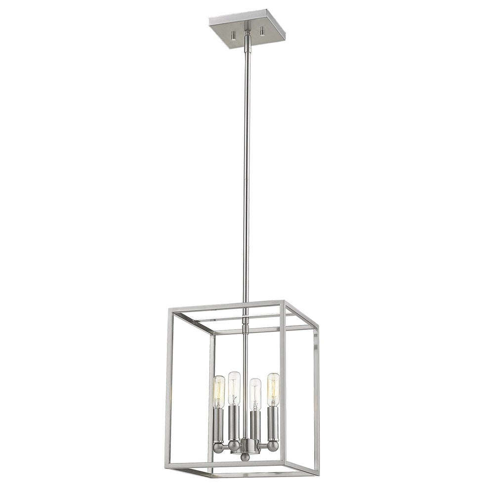 Silver Metal Four Light Dimmable Ceiling Light